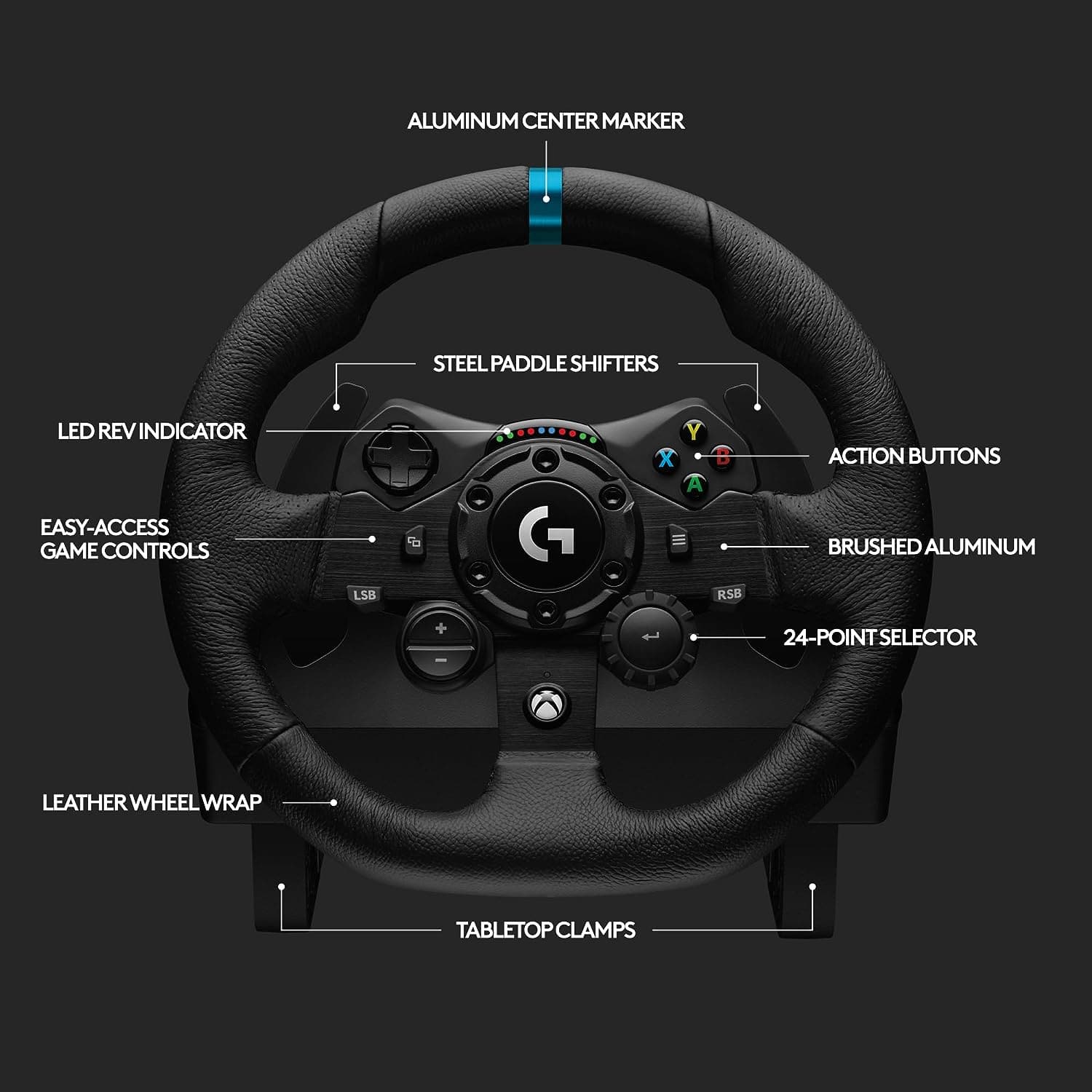 Buy Logitech,Logitech G923 Racing Wheel and Pedals, TRUEFORCE up to 1000 Hz Force Feedback, Responsive Pedal, Dual Clutch Launch Control, Genuine Leather Wheel Cover, for Xbox Series X|S|One, PC - Black - Gadcet UK | UK | London | Scotland | Wales| Ireland | Near Me | Cheap | Pay In 3 | Electronics
